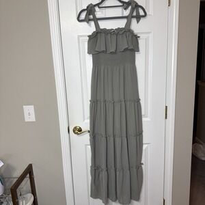 Elegant Gray Maxi Dress